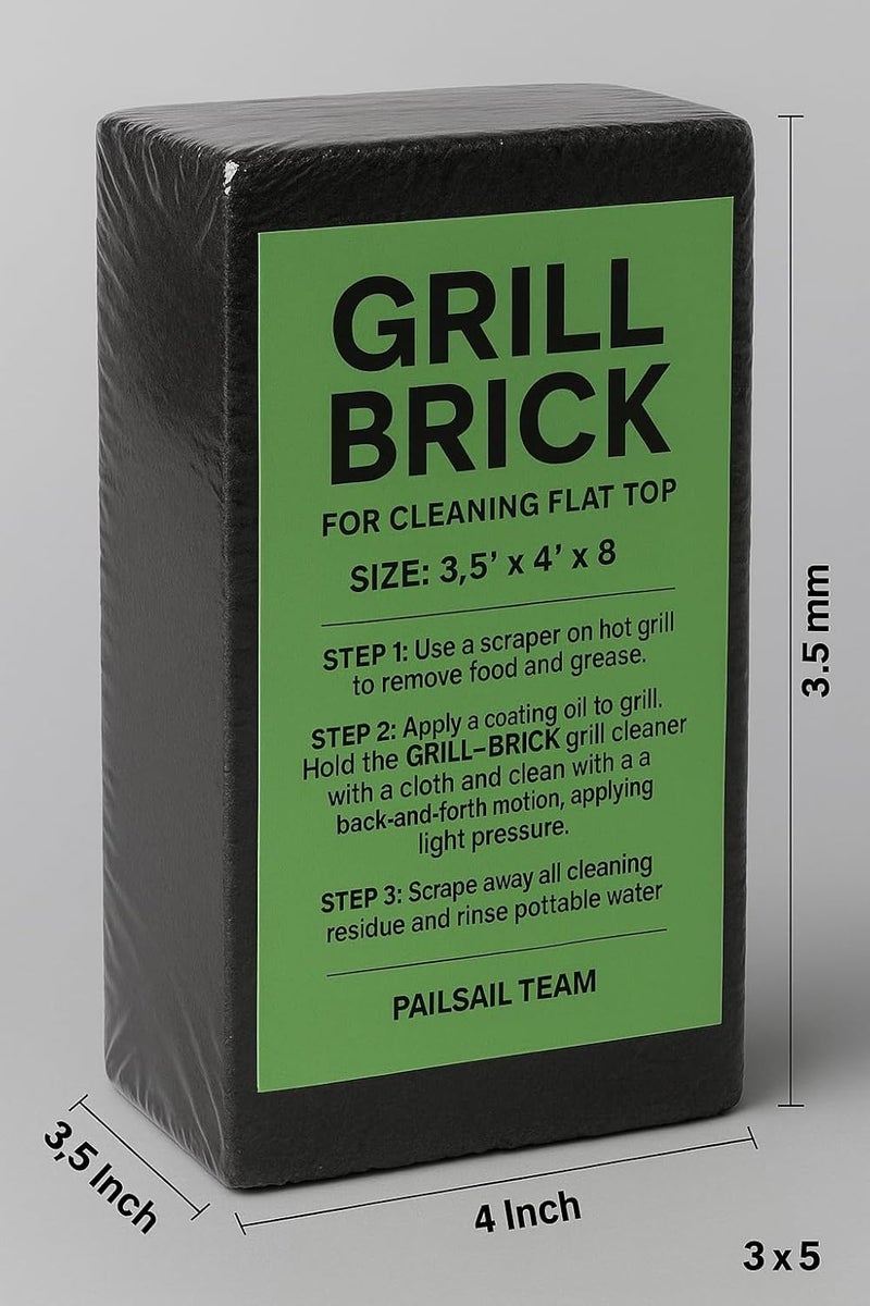 PailSail Heavy Duty Grill Cleaning Brick 1 Pack. Commercial Grade Pumice Stone Tool Cleans & Sanitizes Restaurant Flat Top Grills or Griddles. Remove Grease Stains and Dirt Without Harsh Chemicals or Abrasives - Image 2